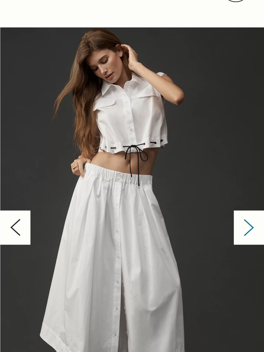 Maeve Cotton Poplin Buttondown Midi Skirt | NWT| Size Medium - Picture 2 of 3